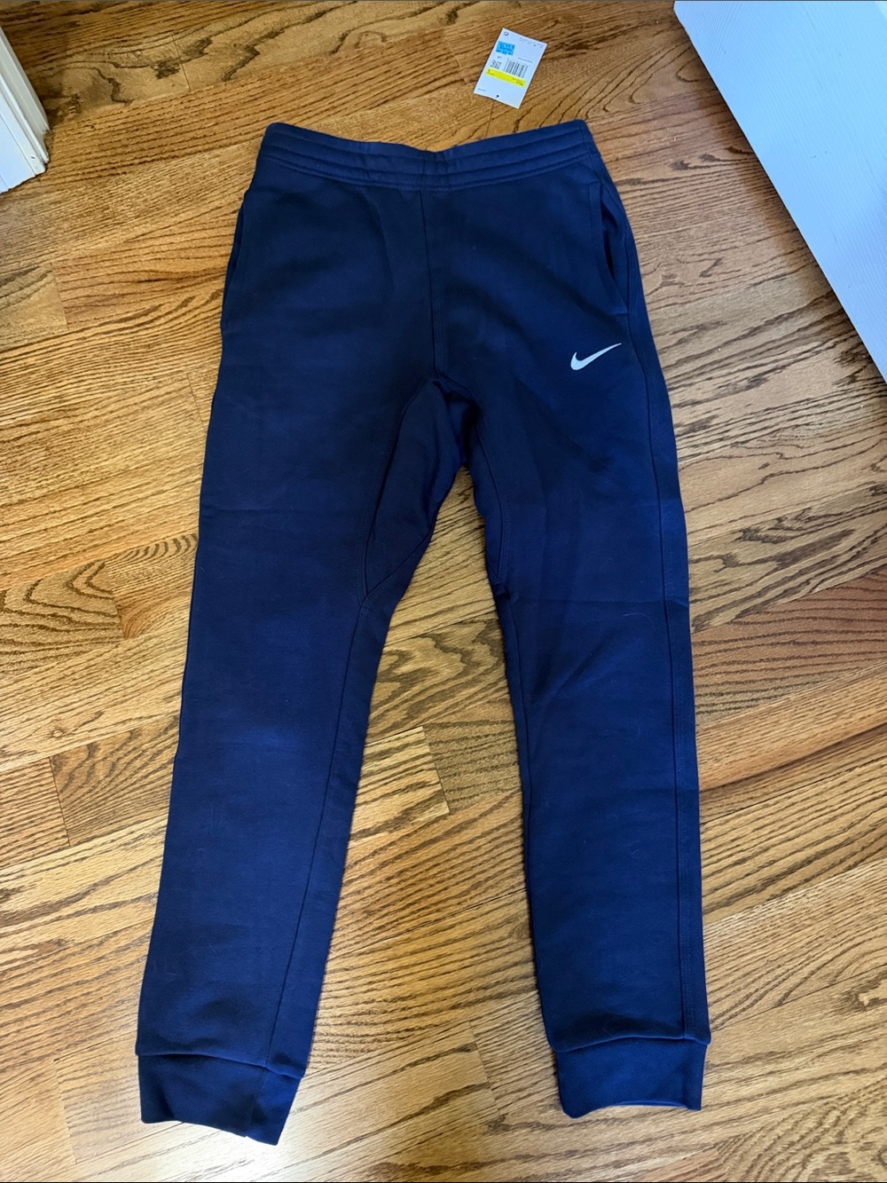 Nike Mens Navy Blue Fleece Joggers with Swoosh